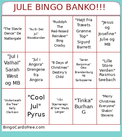 JULE BANKO!!! Bingo Card