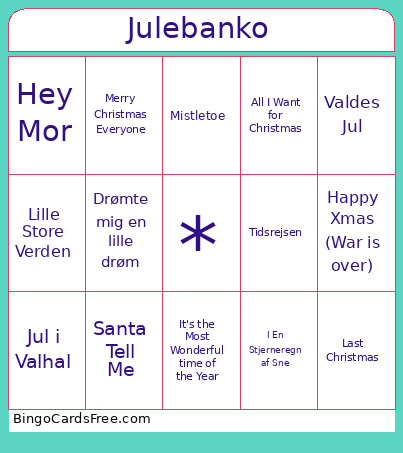 Julebanko Bingo Card
