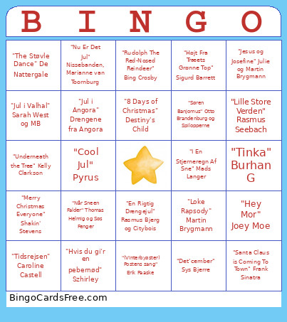 Julemuisk Bingo Card