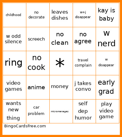 Julia Walker Bingo Card