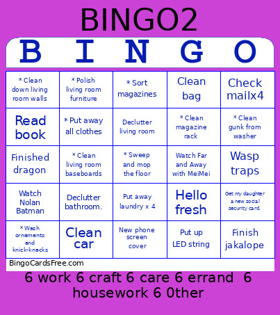 July 2026 Bingo Card