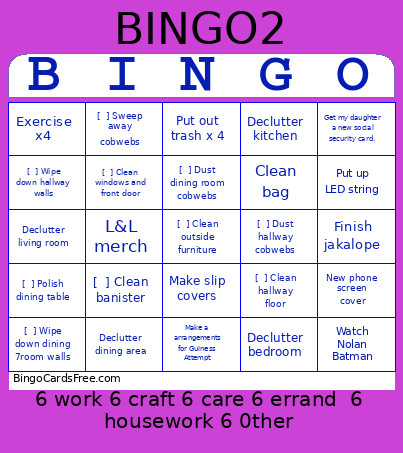 July 2026 Bingo Card
