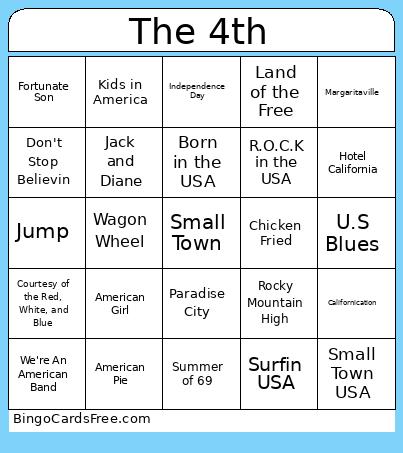 July 4th Bingo