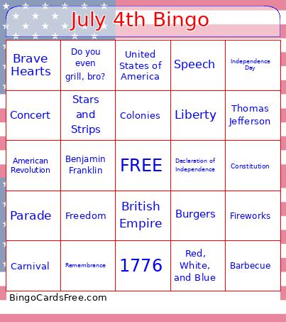July 4th Bingo