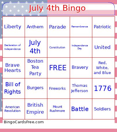 July 4th Bingo