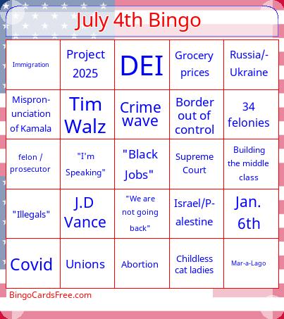 July 4th Bingo