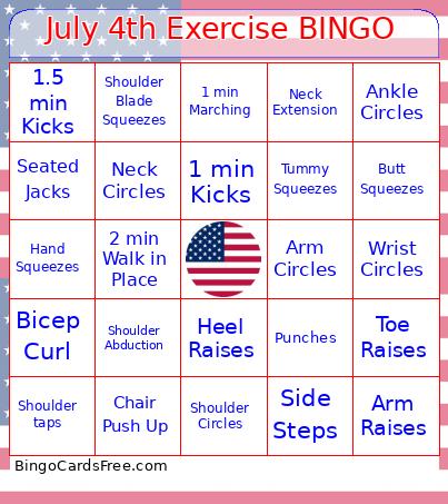July 4th Exercise BINGO