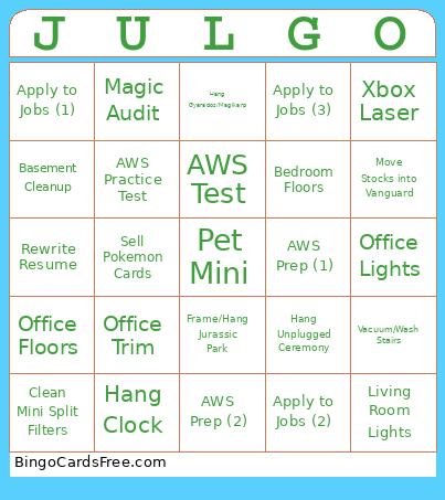 JULY BINGO