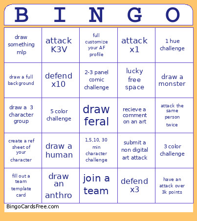 JULY BOUNTY Bingo Card