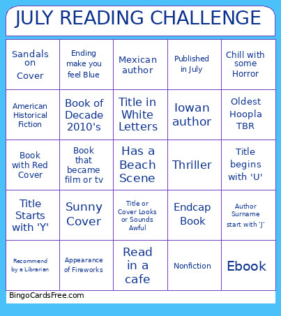 JULY READING CHALLENGE Bingo Card