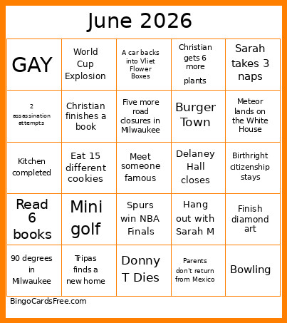 June 2026 Bingo Card