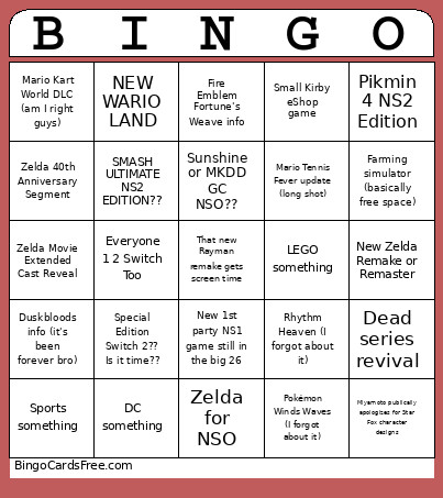 June Direct Bingo Card