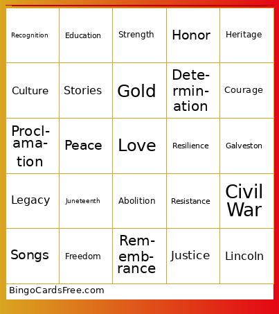 Juneteenth Bingo