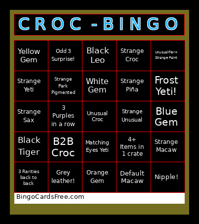 Jungle Jackpot Unboxing Bingo Card