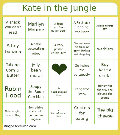 Jungle Jim’s Bingo Card