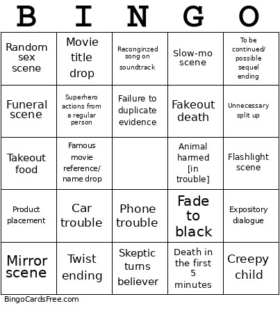 Jungle Mist Bingo Card