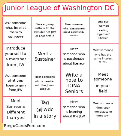 Junior League Of Washington DC Bingo Card