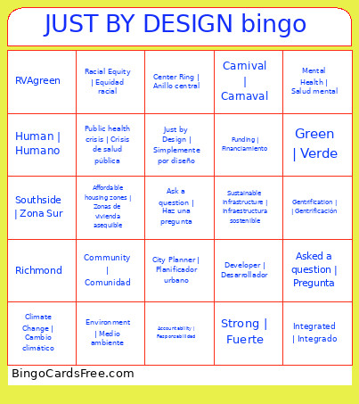 JUST BY DESIGN Bingo Card