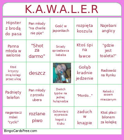 K.A.W.A.L.E.R Bingo Card