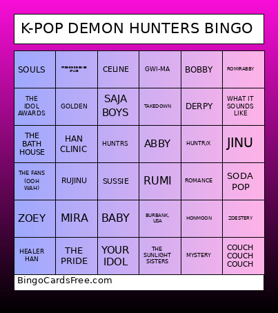 K-POP DEMON HUNTERS Bingo Card