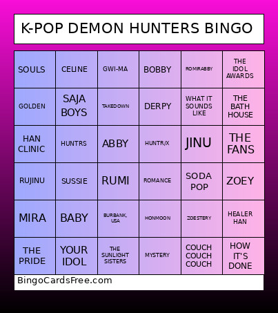 K-POP DEMON HUNTERS Bingo Card 2
