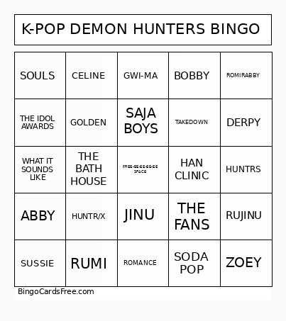 K-POP DEMON HUNTERS Bingo Card 2