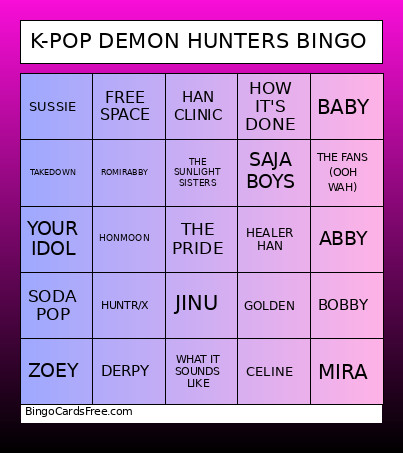 K-POP DEMON HUNTERS Bingo Card