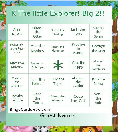 K The little Explorer! Big 2!! Bingo