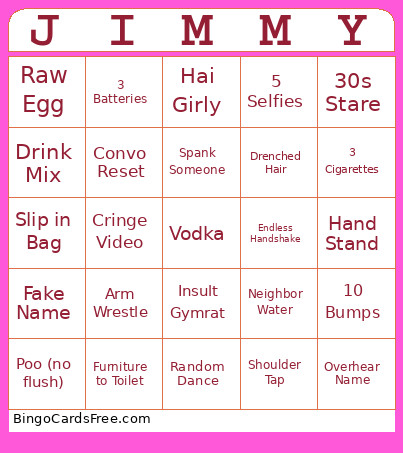 Kais Boobs Bingo Card