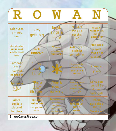 Kalendrya Bingo Card