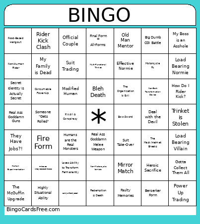 Kamen Bingo Card