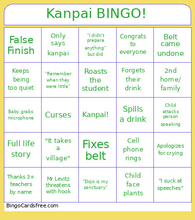Kanpai ! Bingo Card