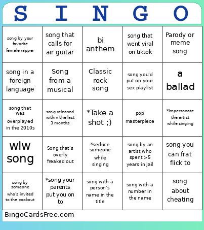 Karaoke Night Bingo