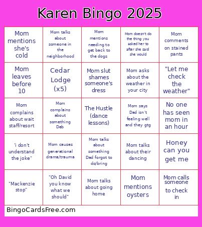 Karen Bingo 2025