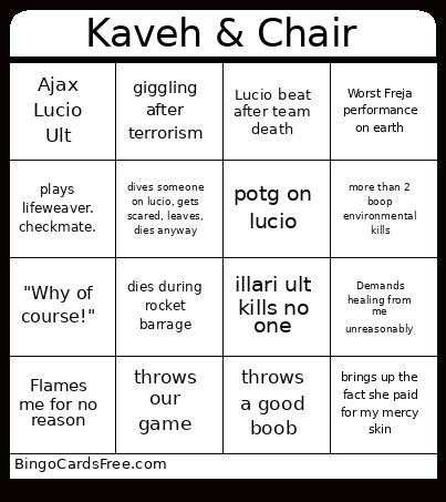 Kaveh & Chair Bingo