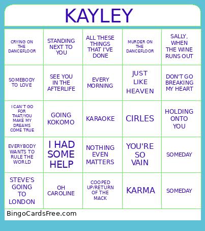 KAYLEY  Bingo