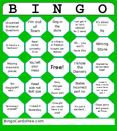 KB&B Bingo Card