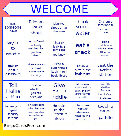 KC House Warming Bingo Card
