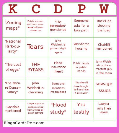 KCDPw watch Bingo Cards Free Pdf Printable Game, Title: KCDPW