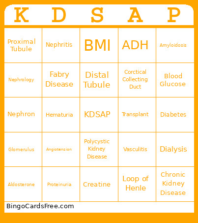 KDSAP Bingo Card