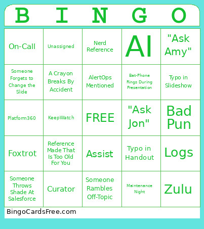 KeepWatch Bingo Card