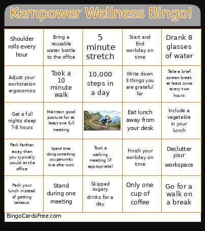Kempower Wellness ! Bingo Card