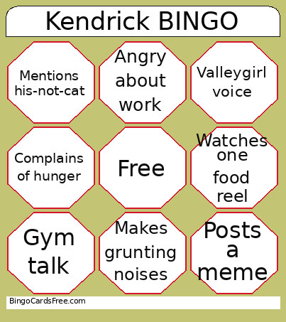 Kendrick Bingo Card