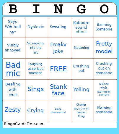 Kenji Bingo Card