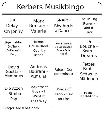 Kerbers Musikbingo 