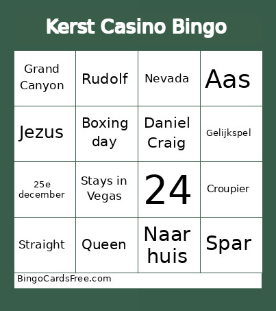 Kerst Casino Bingo Card