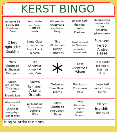 Kerst 2025 Bingo Card