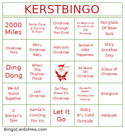 Kerst Bingo Card 2