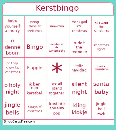 Kerst Bingo Card