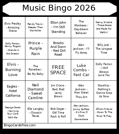KFR 2026 Music Bingo Card